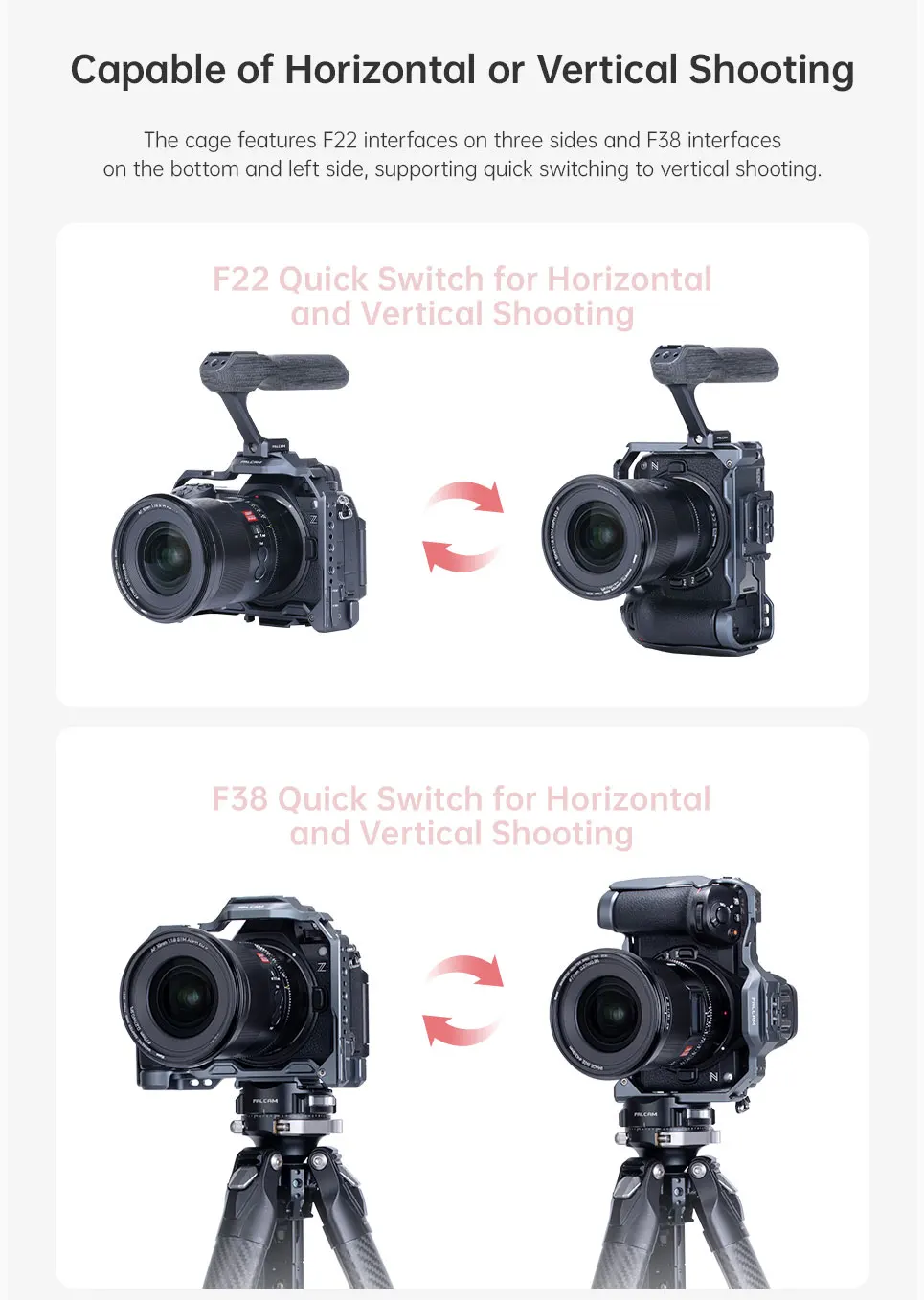 Camera Cage Kit for Nikon Z6iii Suitable for F22&F38&F50 Quick Release System