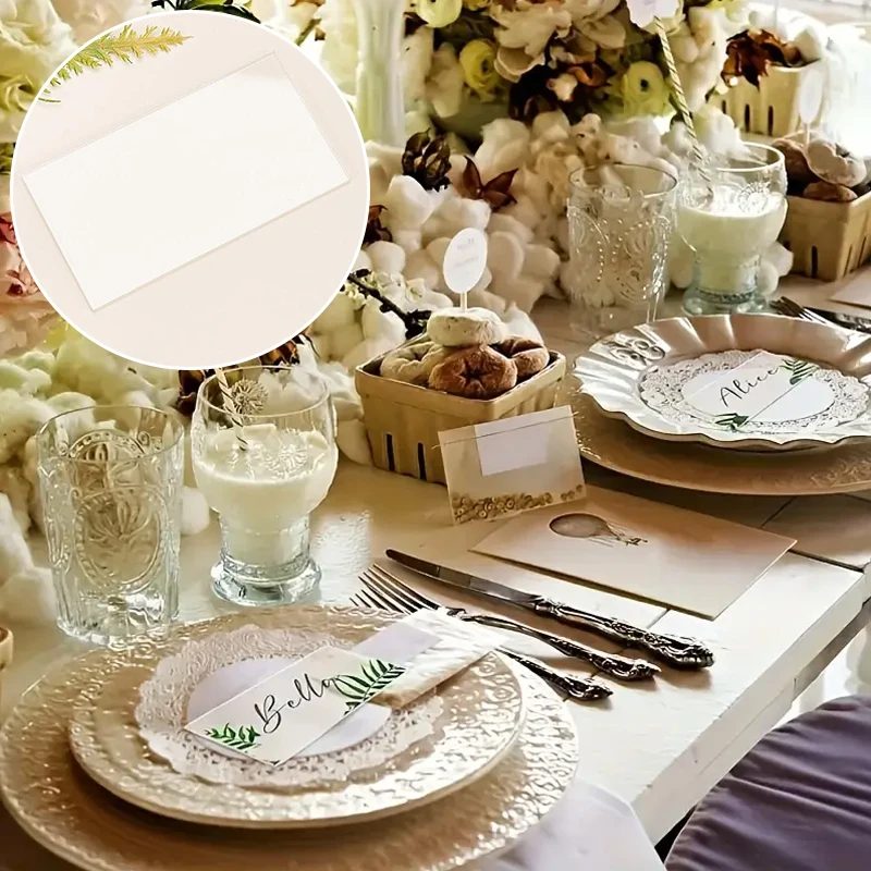 10PCS Transparent Acrylic Place Cards Wedding Guest Names Table Seating Cards Rectangle Blank Seating Signs DIY Party Decoration