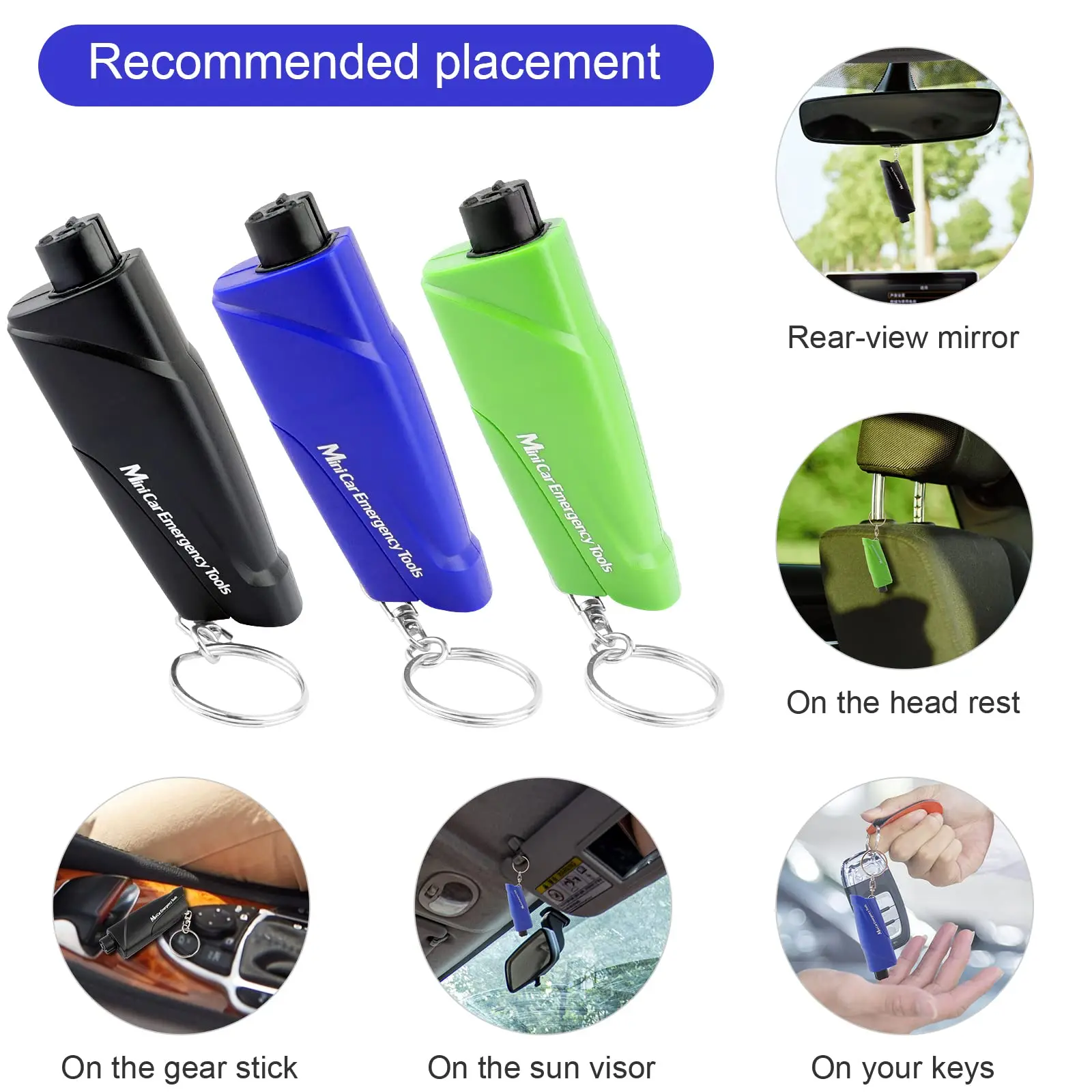 SMARLAN Portable Safety Hammer For Car Side Window Breaking Seat Belt Cutter Life-saving Escaping Emergency Tool With Key-chain,safety hammer keychain,mini emergency hammer,emergency window breaker,escape hammer