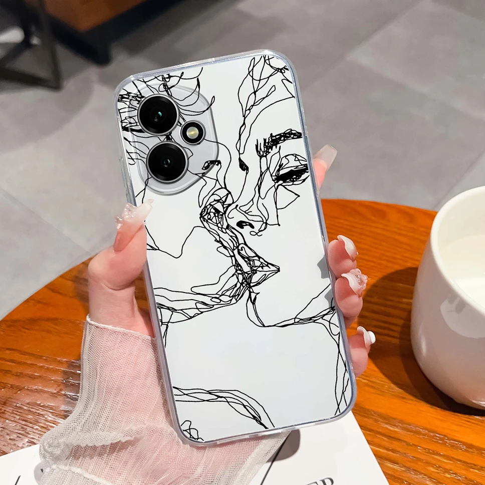 Elegant Floral Transparent Shockproof Phone Case - Soft TPU Silicone Back Cover