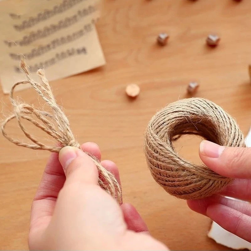 100M Fort Mince Jute Corde Diy Naturel Accueil Jardin Artisanat Décor