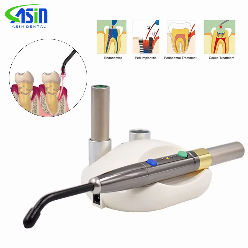 Dental Medizinische Foto Aktiviert Desinfektion Diode Heilen Laser Kit Licht Lampe Mit Spitze laser Stift weiches gewebe Perio Endo 650nm F3WW
