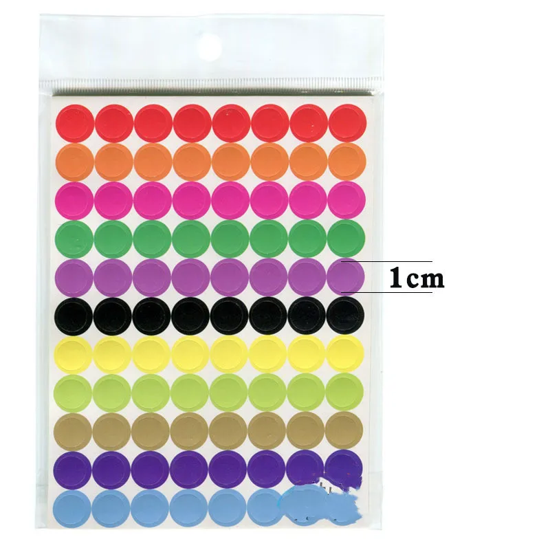 20000 Pieces 1/2 Inch Round Color Coded Dot Labels Roll Sticker