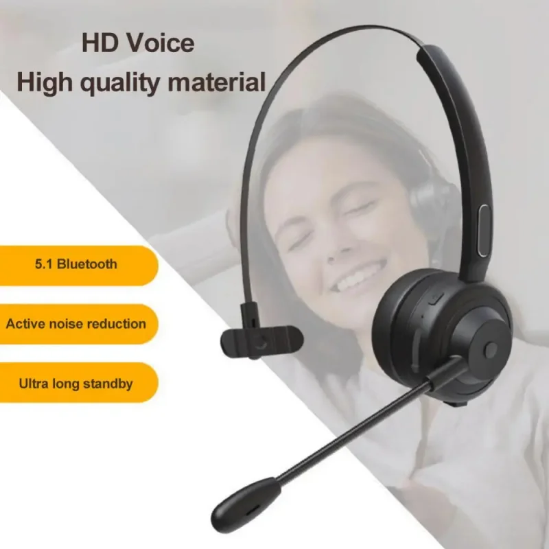 

Wireless Bluetooth Headphones Noise Canceling Mic Computer Headset for PC Office Headphone with Rotatable Noise Cancelling Mic