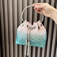 Handle Rhinestones Evening clutch Bag Purses and handbag luxury Designer shoulder bag Shiny Crystal Clutch purse bucket bag - Image 5
