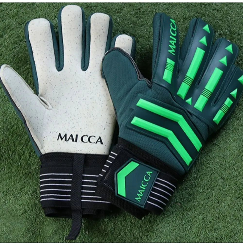 

Anti-Slip Goalie Gloves Finger Protection Cushioning Soccer Goalkeeper Gloves Adjustable Antiskid Latex Gloves Play Football