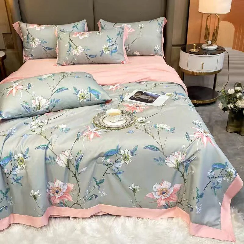 100 cotton beautiful birds quilted bedspreads/throws single double