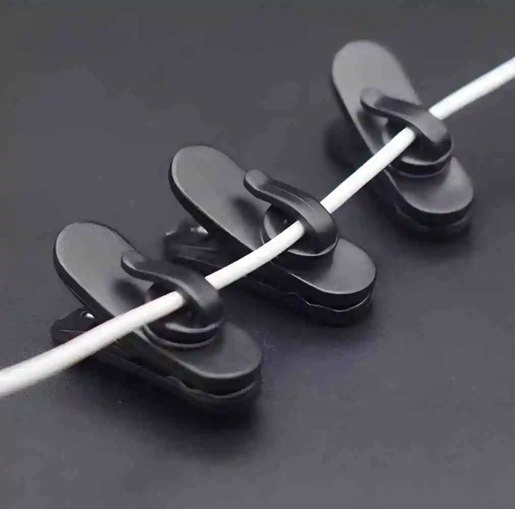 10pcs Rotating Earphone Cable Clips - High-Density Durable Plastic | Lightweight Portable Wire Holders for Desk/Headphone/Phone