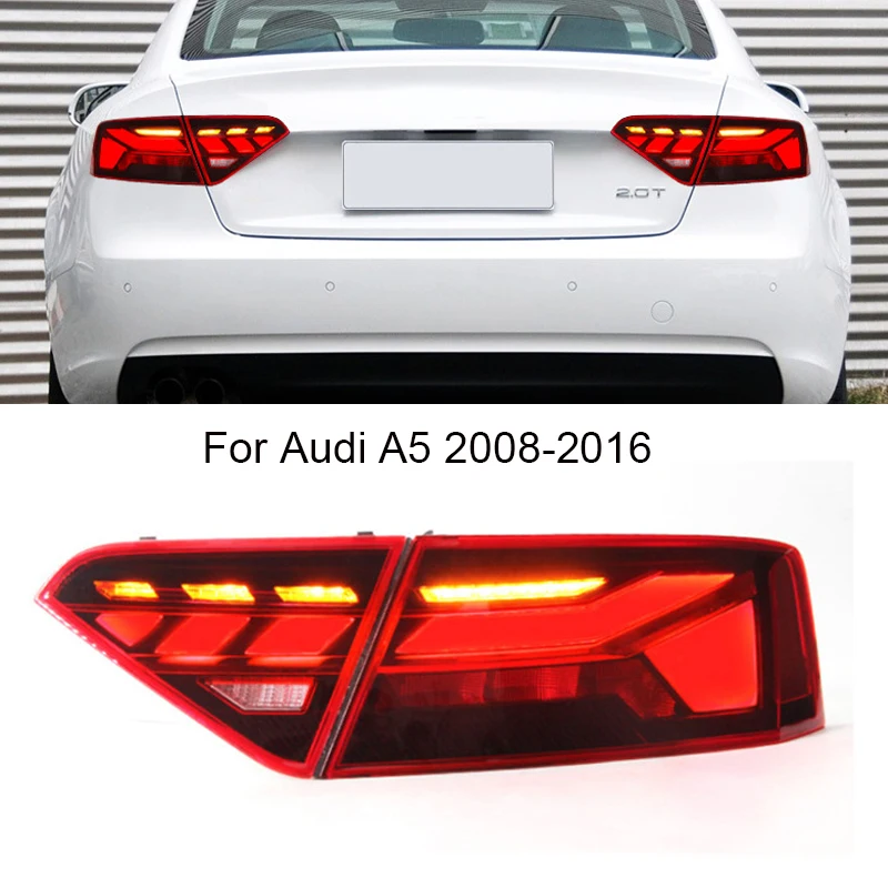 

Автостайлинг, задние фонари для AUDI A5 2008-2016 S5, все светодиодный, анимация, динамические ходовые огни поворота, автомобильные аксессуары