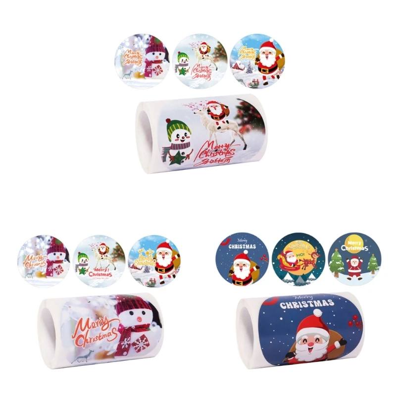 

69HC 100 PCS Christmas Stickers Christmas Labels Gift Sealing Stickers, Self-adhesive