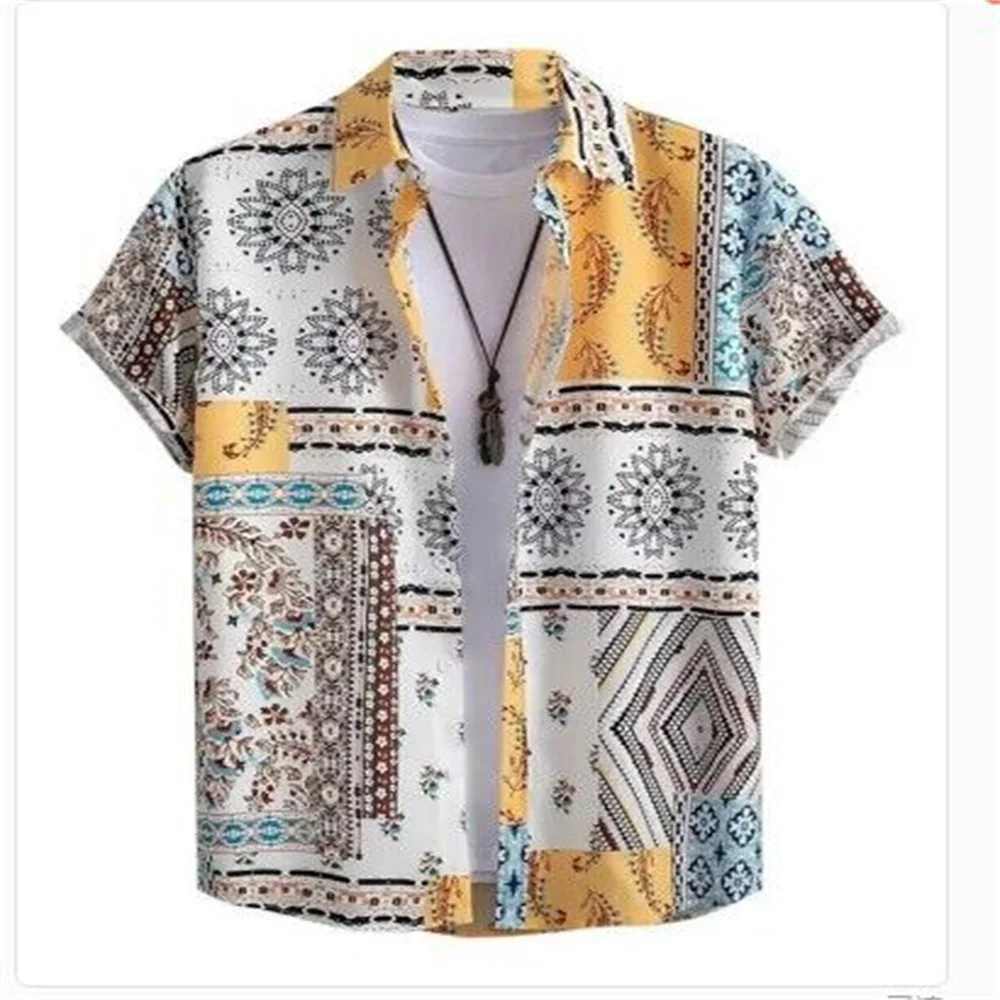 

Men's Hawaiian Shirt Vintage Graphic Print Casual Button Down Short Sleeve, Perfect for Summer Vacation and Resort Shirts