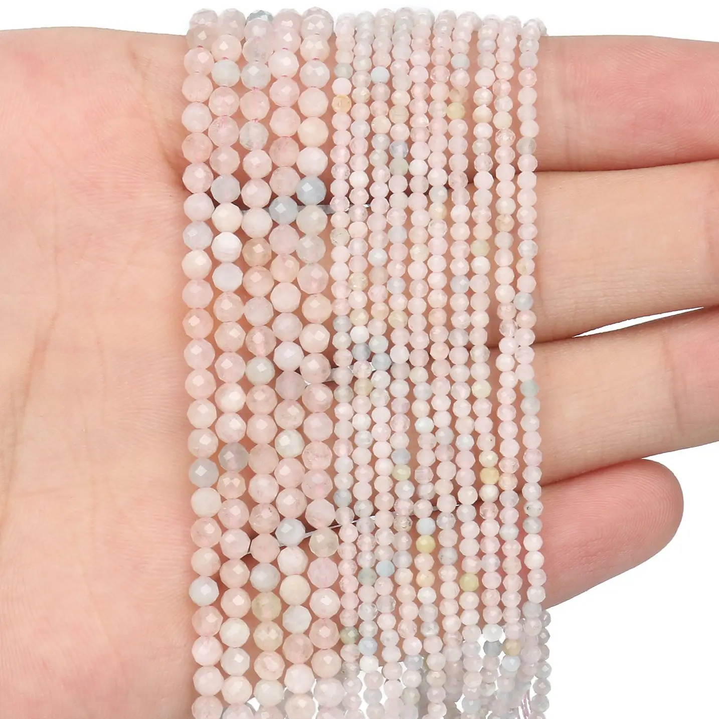 

Natural Faceted Colorful Morganite Micro Small Pink Blue Loose Stone Beads for Jewelry Making DIY Bracelet Earrings Accessories