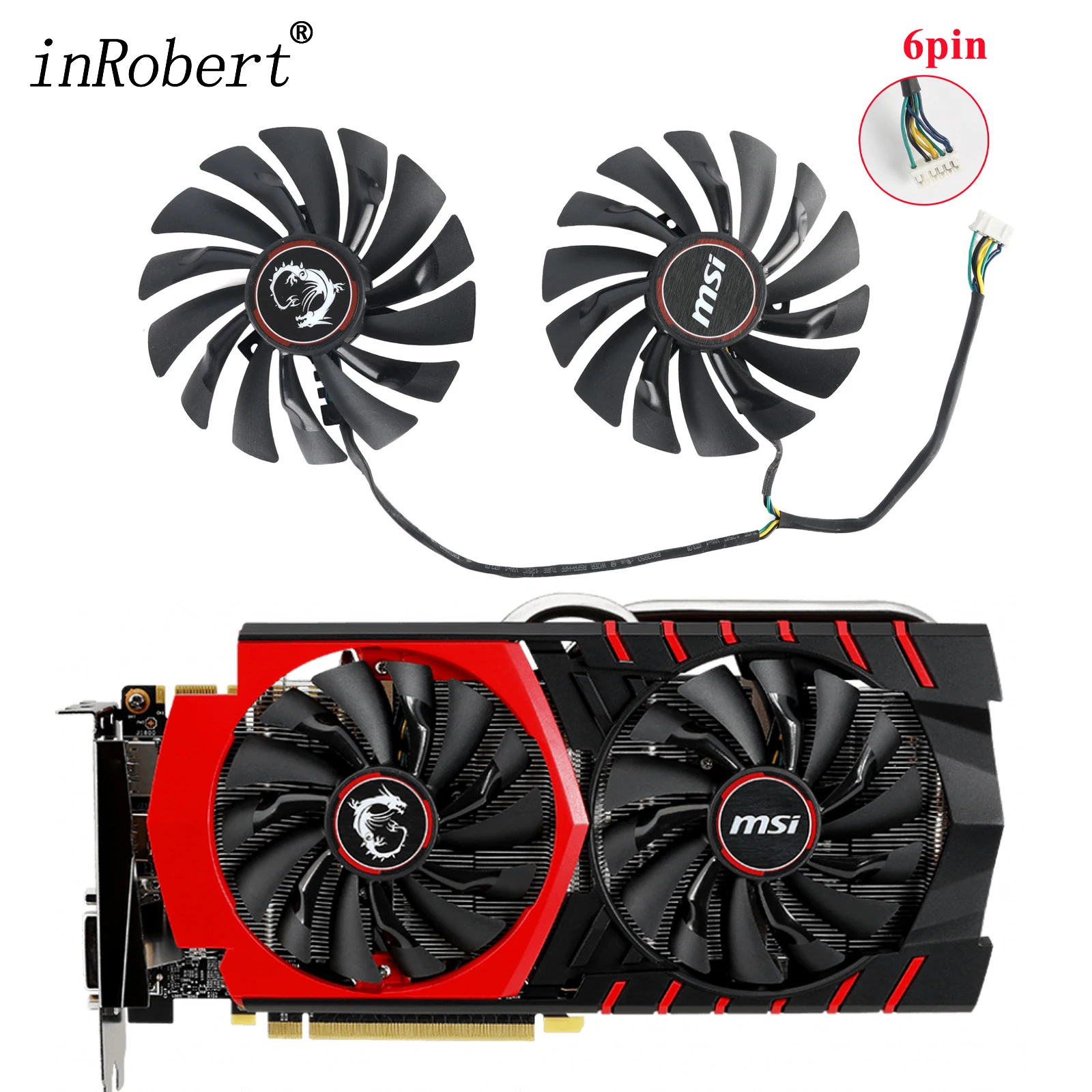 Graphics Card Replacement Fan For MSI GTX 970 GAMING 95MM PLD10010S12HH 6Pin GTX970 Graphics Card Cooling Fan