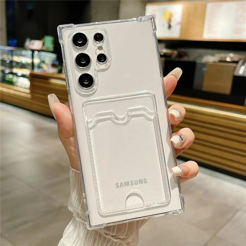 Clear Shockproof Soft TPU Wallet Case 6