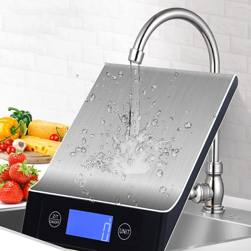 주방 저울 무게 15kg/1g, 음식 커피 저울, 스마트 전자 디지털 저울, 요리 및 베이킹용 스테인리스 스틸 디자인