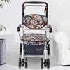 Elderly Shopping Cart, Aluminum Alloy Lightweight Walking Aid Walker for Adult, Large Storage Space Folding Chair Helps To Walk 2