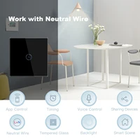 BSEED WIFI Wall Switches Smart Touch Screen LED light Switches 1/2/3Gang 1/2/3Way Google Alexa App Power Switches Neutral Wire - Image 3