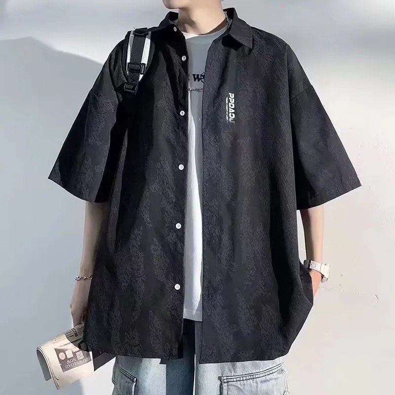 Fashion Summer Men Casual Shirt Short Sleeved 2024 Solid Color Popularity Printing Loose Affordable Casual All-match POLO Shirt