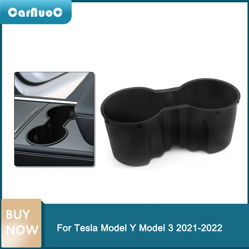 

Water Cup Holder For Tesla Model 3 Y Center Console Accessories Non-slip Waterproof Non-toxic Odorless Car Coasters Black Gray