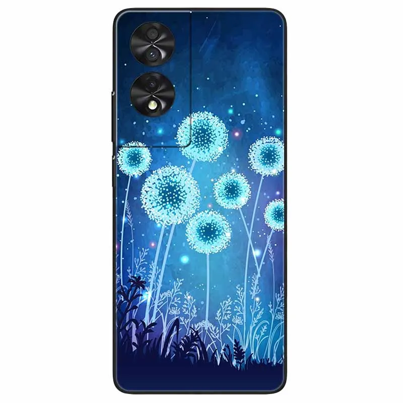 Floral Silicone Soft TPU Phone Cover with Black Bumper
