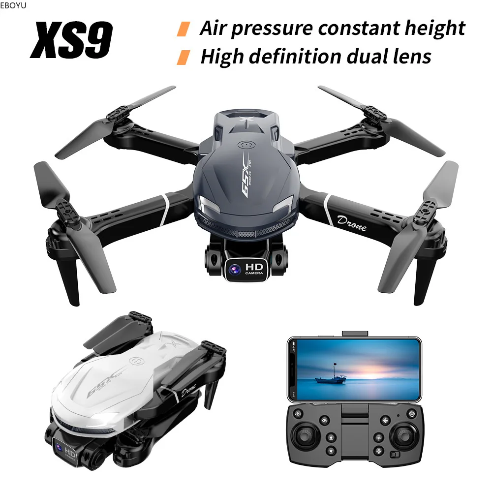 Складной Радиоуправляемый Дрон EBOYU XS9 HD 2,4 ГГц Wi-Fi FPV 4K Двойная камера с оптическим потоком 50X зум Радиоуправляемый квадрокоптер подарок игрушки RTF