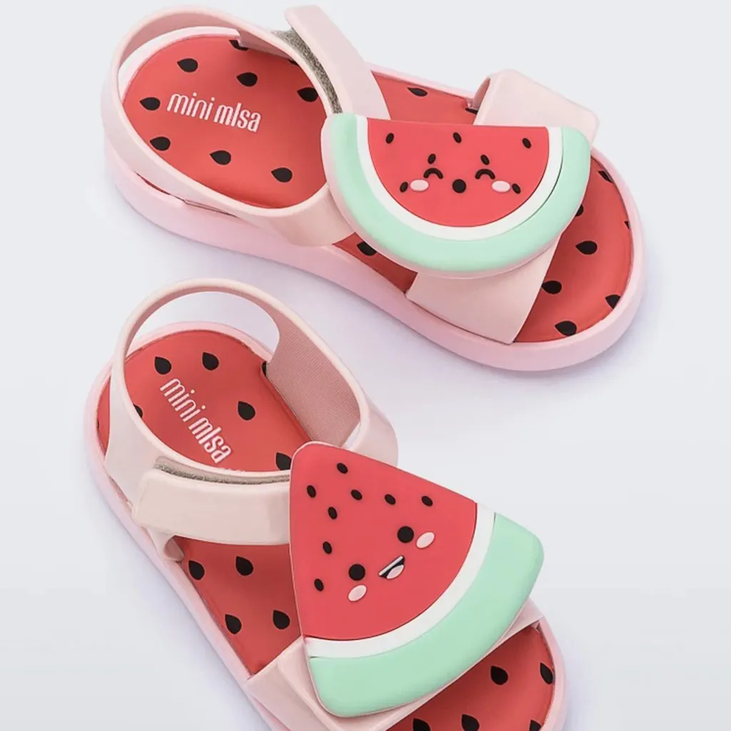 Mini Mlsa 2021 Kids Shoes Melflex Watermelon Straberry Pinapple Avocado Princess Beach Baby Girl Sandals Beach Shoe