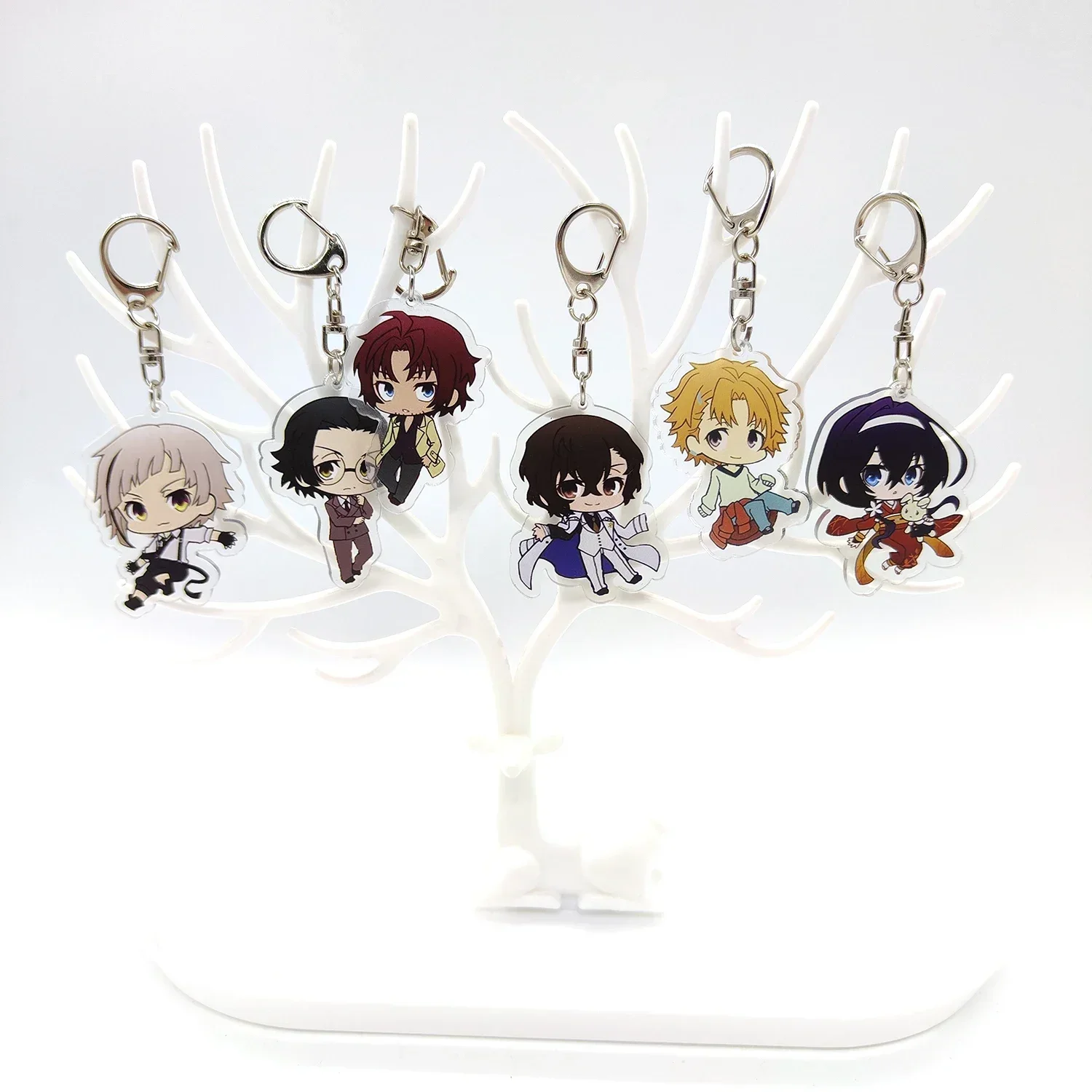 Anime Keychain Bungou Stray Dogs Atsushi Nakajima Dazai Key Chain Women Accessories Bag Pendant Key Ring Fans Gift