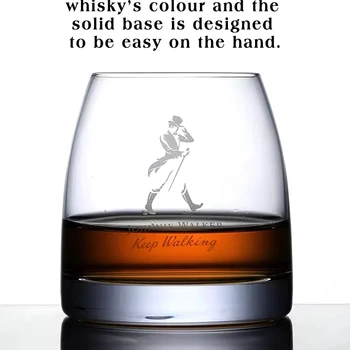 Johnnie Walker Whiskey Glasses Set of 2, 10 OZ Whiskey Glasses, Rocks Glasses for Scotch, Liquor Vodka, Bourbon, Whiskey Gifts