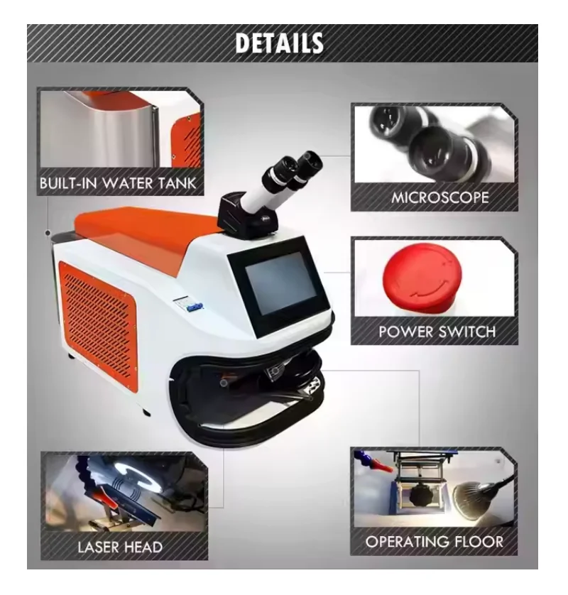 Small Cost-effective Laser Welder Desktop 200W YAG Laser Spot Welding Machine For Jewelry Pure Any Metal 4