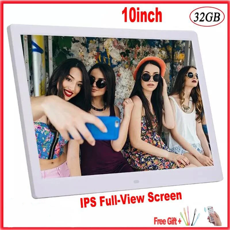 10" Digital Picture Photo Frame IPS Full-View Screen Photo Album 1280*800 Clock Calendar Video Player
