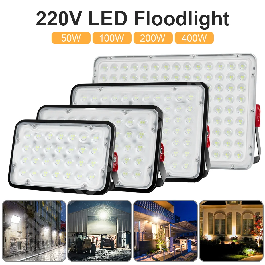 Led Flood Light AC 220V Outdoor Floodlight Spotlight IP66 Waterproof 50W 100W 200W 400W LED Street Lamp Landscape Lighting