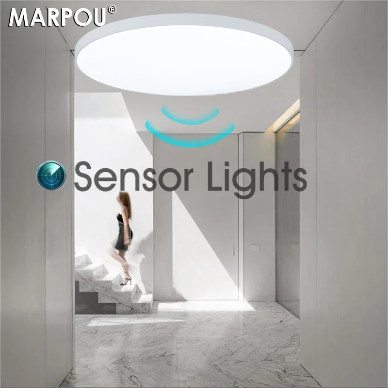 

MARPOU Radar Ceiling Lamp 50W 40W 20W 15W LED Sensitive Motion Sensor for Hallways Cold White 220V Lights For Corridor