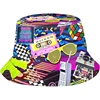 2024 Fashion Retro 80s 90s Bucket Hat Rave Festival Party Outfit for Women Men 1