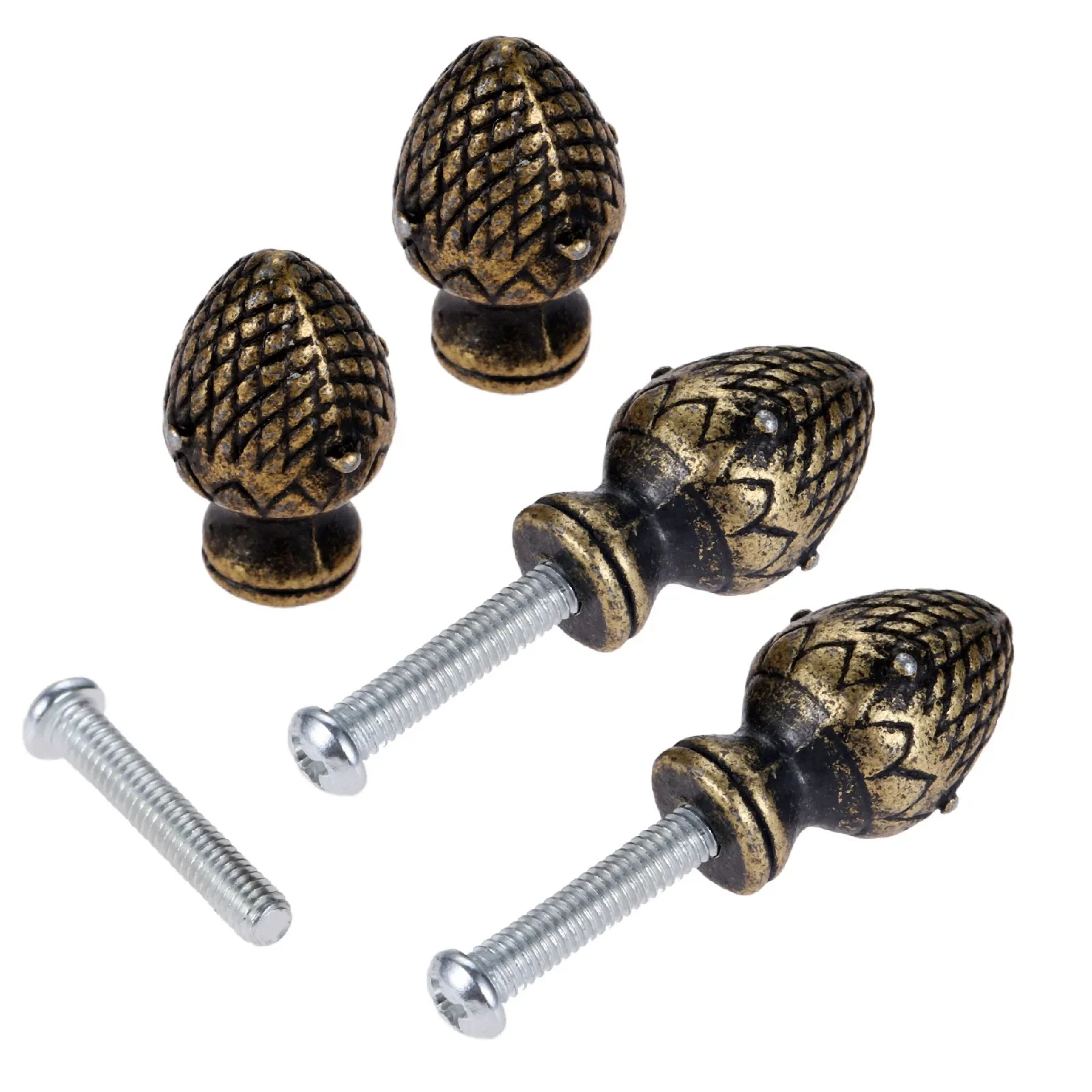 4pcs/set Alloy Strawberry Knobs Antique Bronze Zinc Alloy Handles Pulls w/screws 25x18mm Drawer Door Cabinet Vintage Decoration