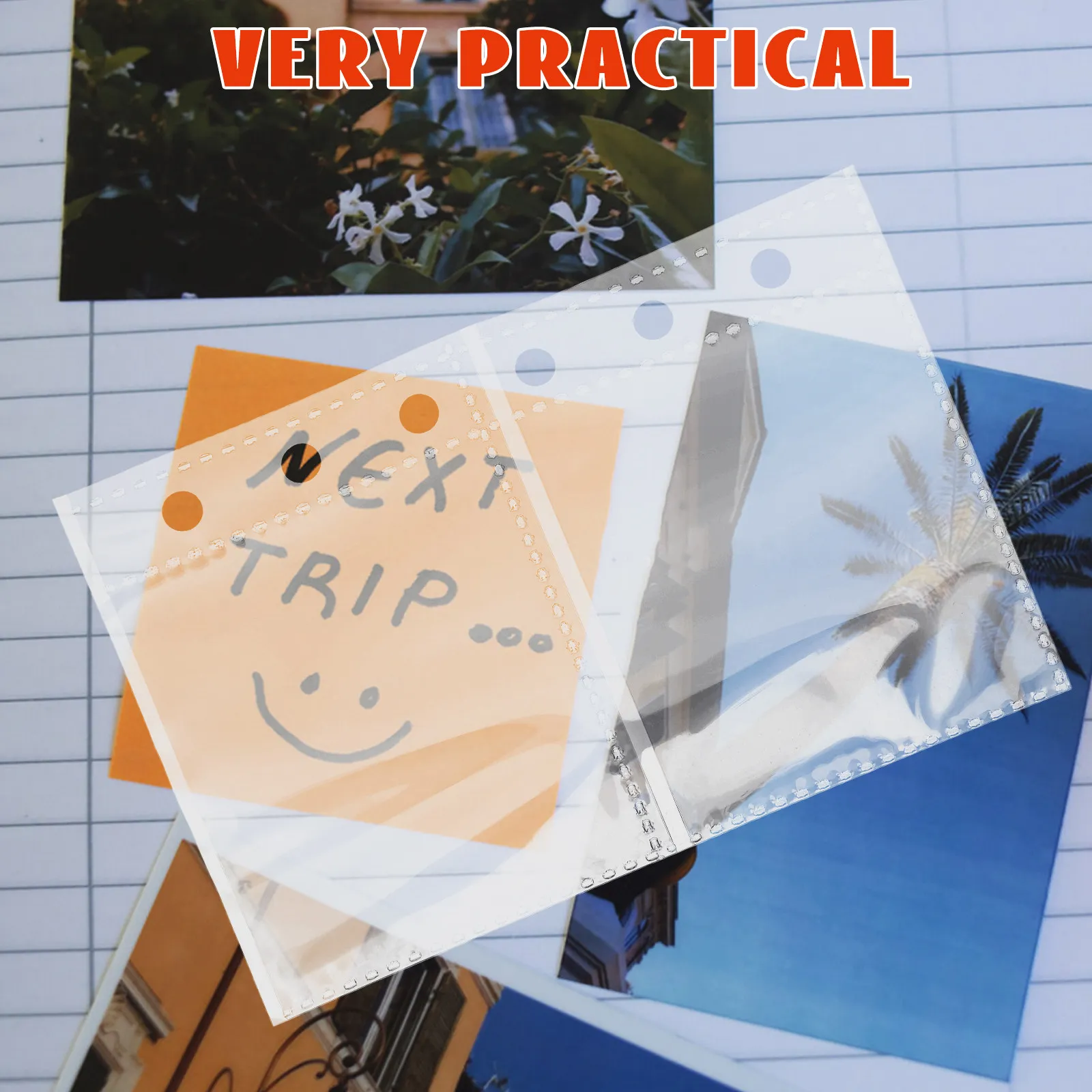 50Pcs 스크랩북 내부 페이지 투명 바인더 시트 카드 슬리브 사진 앨범 페이지 투명 카드 프로텍터 데스크탑 파일 폴더