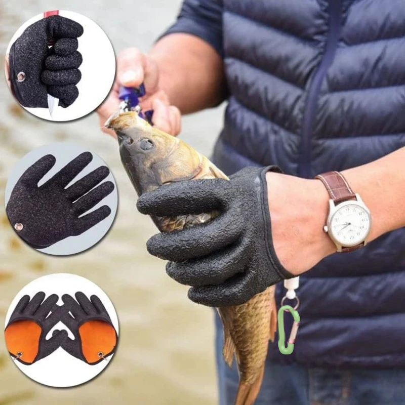 Fishing Glove Magnet Release, Fisherman Professional Catch Fish Gloves Cut&Puncture Resistant with Magnetic Hooks Hunting Glove