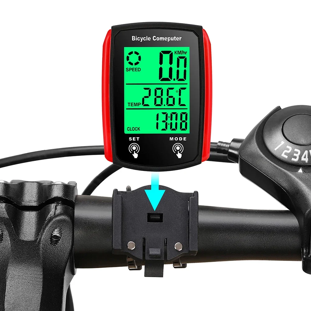 

Waterproof Bicycle Computer Odometer English LCD Display ABS Material Day/Night Backlight Suitable For All Bicycles