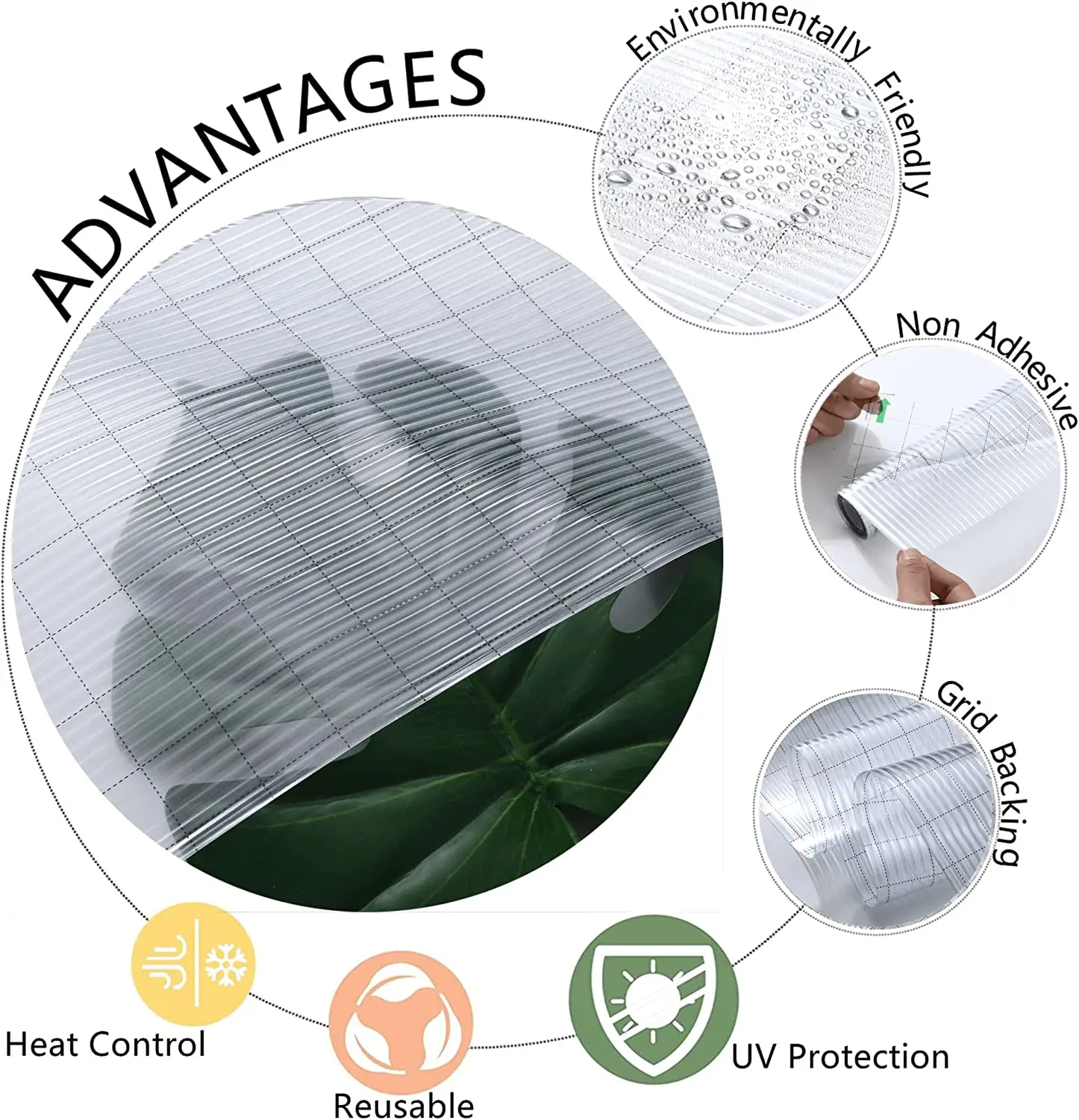 Description Picture 6 of itemReeded Glass Film Window Privacy Film 3D Glass Decals Film Decorative Film for Window Door Cabinet Non Adhesive Anti