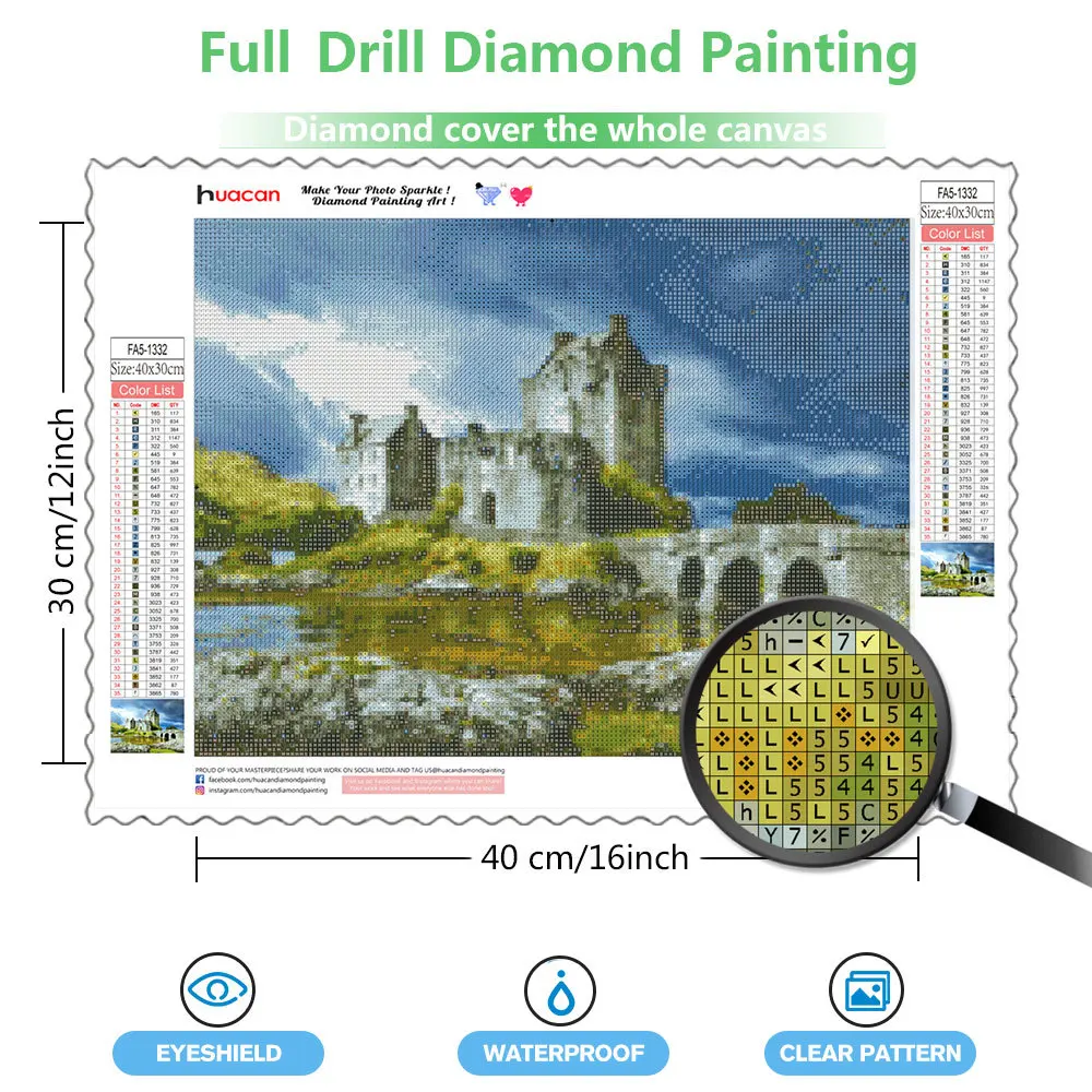 Full Square Diamond Painting Castle 5D Mountain Diamond Embroidery Mosaic Landscape Home Decoration
