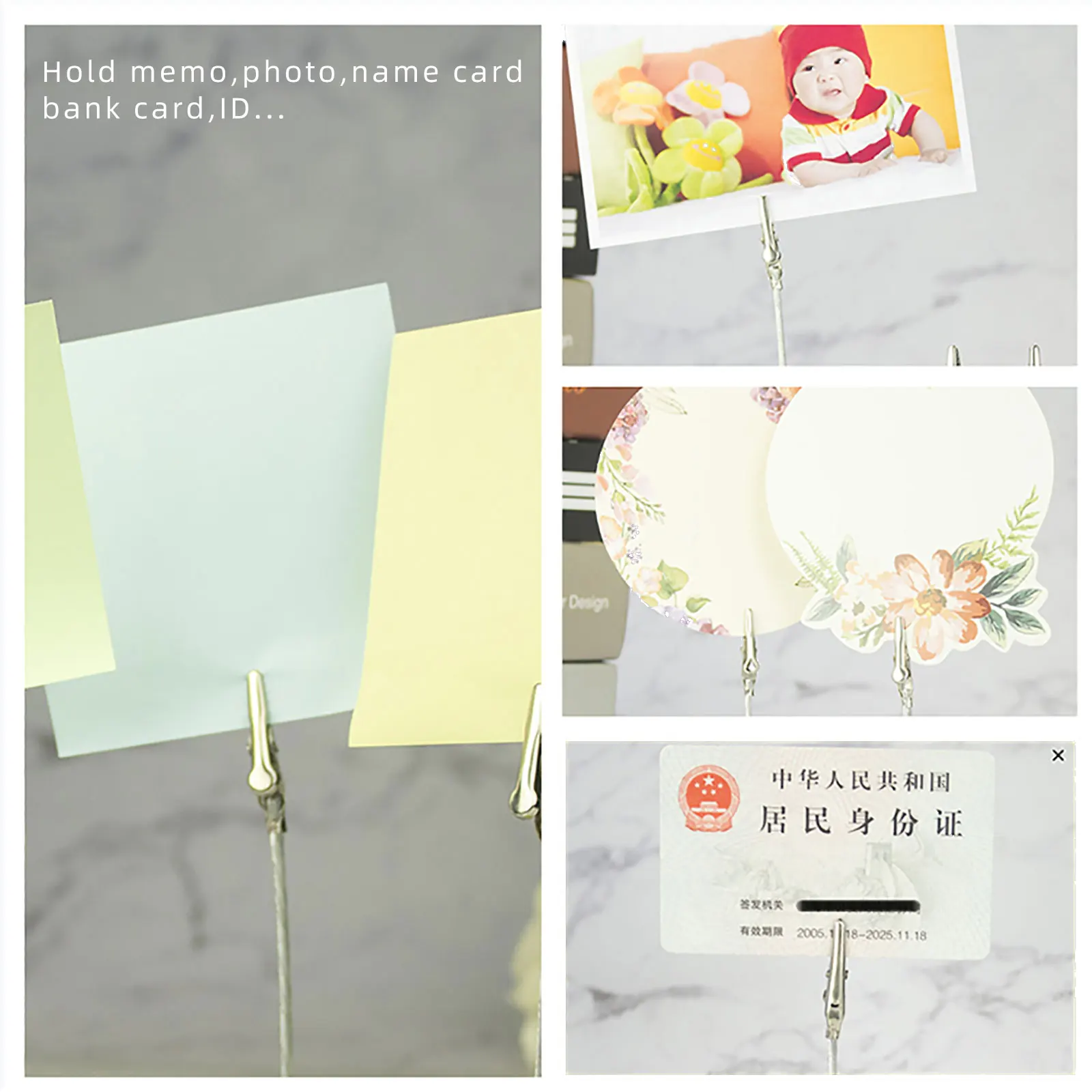 많은 50pcs 4 인치 DIY 공예 새로운 와이어 클립 카드 참고 그림 사진 메모 홀더 클립 파티 악어 클램프 클레이 케이크 액세서리