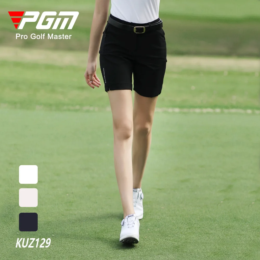 

Шорты для гольфа PGM KUZ129 женские, эластичные водонепроницаемые штаны, спортивная одежда с карманами на молнии, одежда для тенниса, на лето