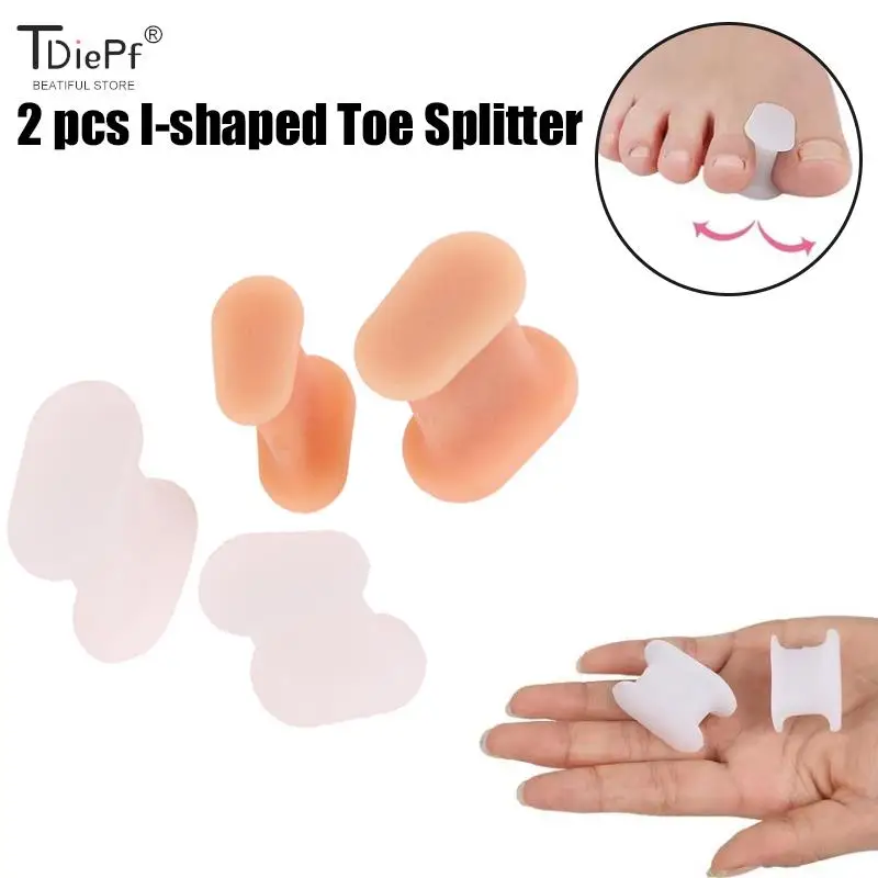 

2Pcs I-shaped Foot Finger Toe Separator Adjuster Hallux Valgus Pedicure Corrector Feet Care Bunion Bone Thumb Valgus Protector