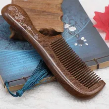 

Thickened Sandalwood Long Handle Hair Comb Styling Tool Small Gift Anti-static Anti-tangling Hair Portable Barber Hair Comb