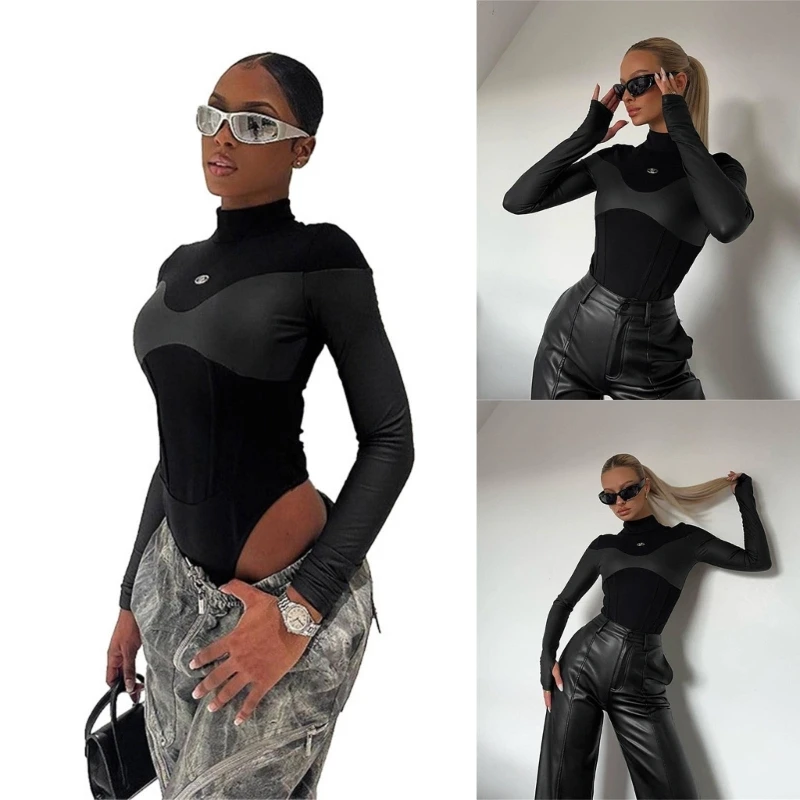 

Fashionable Autumn Bodysuit Long Sleeve Tops Jumpsuit Perfect for Any Occasion
