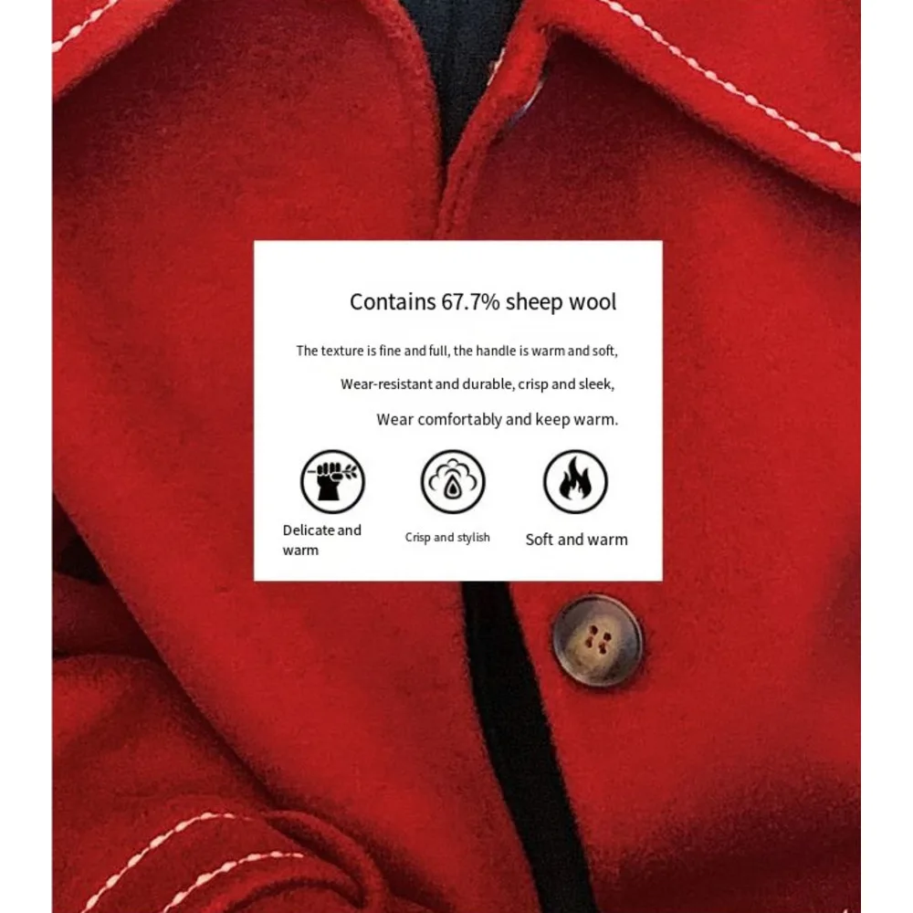 fragrant shadow double-sided for women, 2020 autumn and winter new medium long red woolen coat_voghion.com