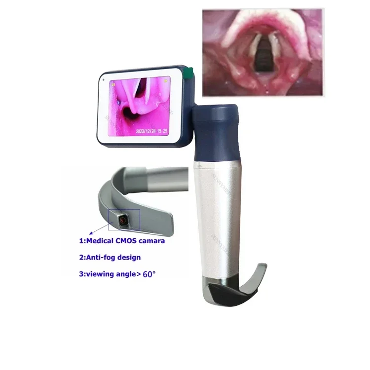 Reusableanesthesiavideolaryngoscopeblademedicalwireless70degree