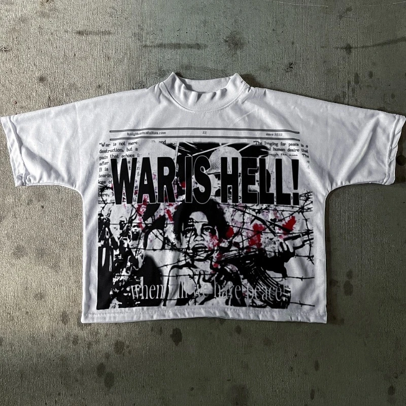 

Винтажная Футболка Y2K с принтом в стиле Харадзюку, Готическая футболка большого размера, уличная одежда в стиле хип-хоп для мужчин и женщин, хлопковая свободная футболка в стиле панк, Топ