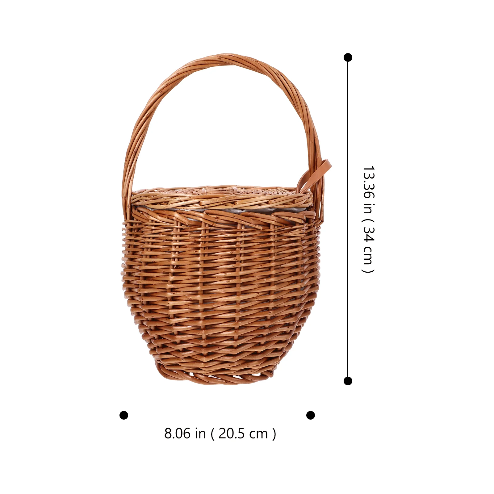 Foldable Picnic Basket Wicker Tray Decor Daily Supplies Multi-function Storage Shopping Bins with Lids 5