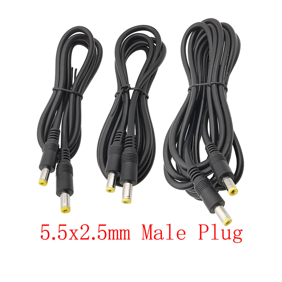 DC Power Extension Cable 5.5x2.5mm Male to 5.5 x 2.5mm Male Plug Power Connector For LED Strip CCTV Camera Extension Cord Wire