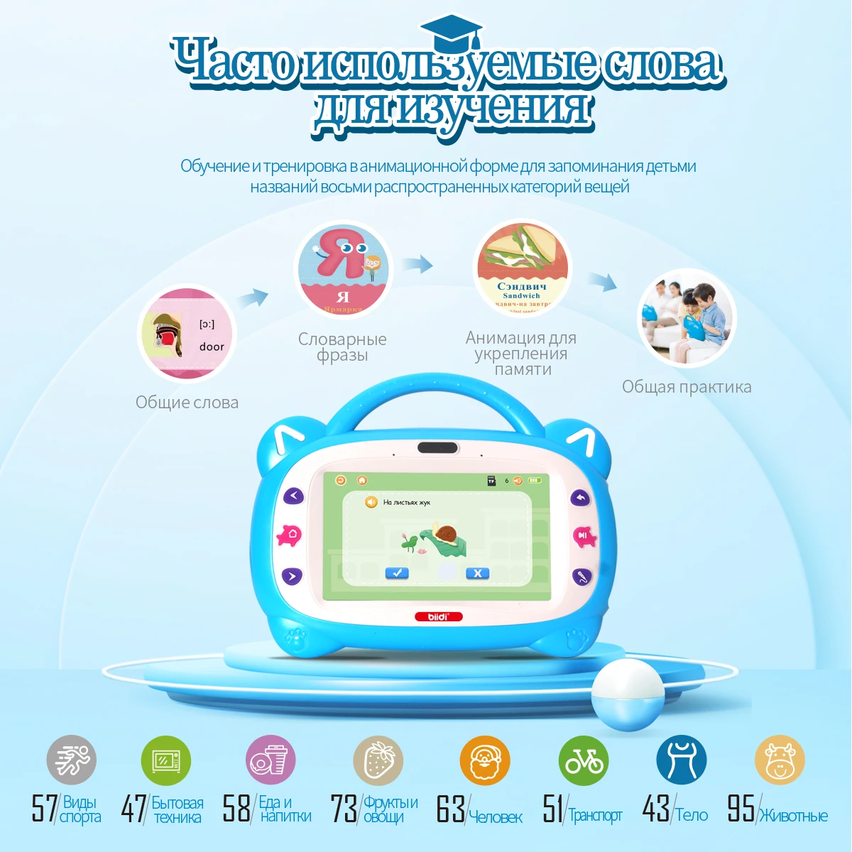 Russian English kids learning tablet educational study pad for toddler to Learn Alphabet music children Interactive laptop 4